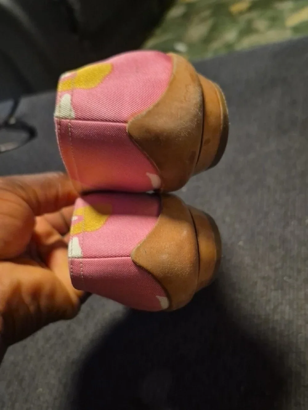 Salvatore Ferragamo Pink, Yellow & Orange Patterned Mary Jane Flats